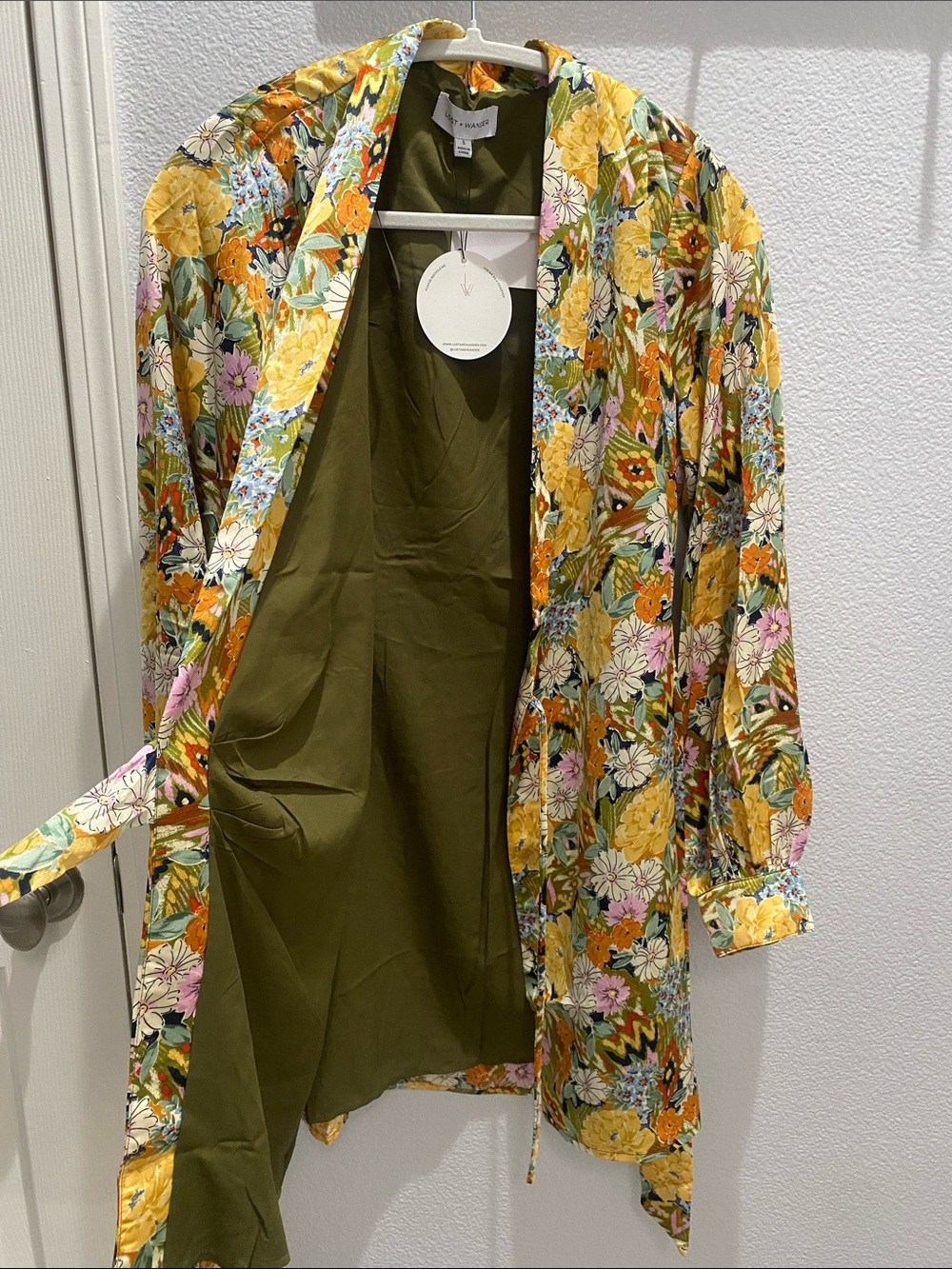 Lost + Wander Floral Yellow Multicolor Long Sleeve Coatigan
